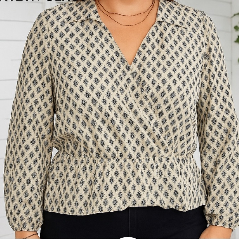 A.UW Patterned Blouse - Black and White size medium